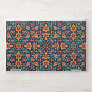 Colorful Boho Floral Pattern Elegant Symmetry HP Laptop Skin
