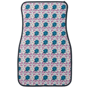 Colorful Boho Floral Pattern Retro Flower Car Floor Mat