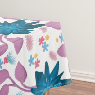 Colorful Boho Floral Pattern Retro Flower Tablecloth