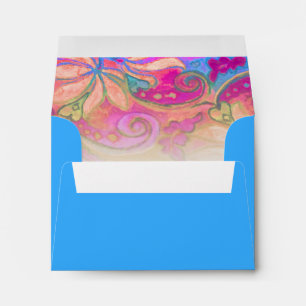 Colorful Boho Floral Watercolor RSVP Envelope