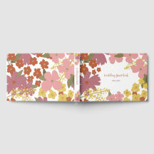 Colorful Boho Flower Wedding Guest Book