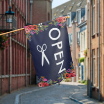Colorful Boho Flowers Open Hair Salon House Flag