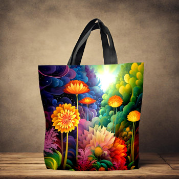 Colorful Boho Flowers Tote Bag by AutumnRoseMDS at Zazzle