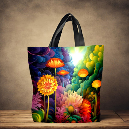 Colorful Boho Flowers Tote Bag
