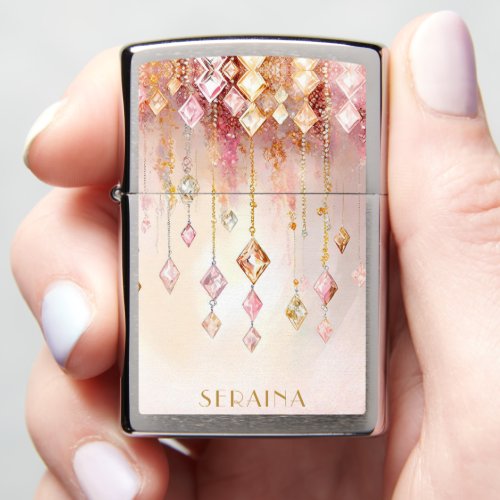 Colorful Boho Gems Blush Pink and Gold ID1035 Zippo Lighter