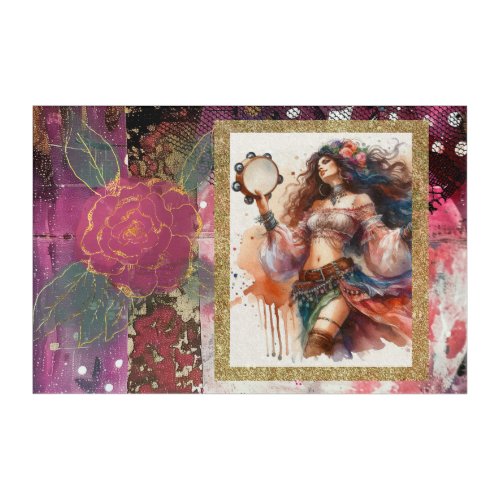 *~* Colorful Boho Gypsy Woman Dancer A100 Acrylic Print