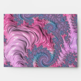 Colorful Boho Hippie Groovy Trippy Pastel Fractal Envelope
