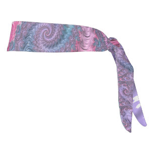 Colorful Boho Hippie Groovy Trippy Pastel Fractal Tie Headband