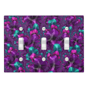 Colorful Boho Hippie Jewel Tone Low Poly Fractal Light Switch Cover