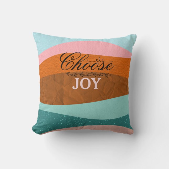 Colorful Boho Inspirational Positive Quote  Throw Pillow (Front)