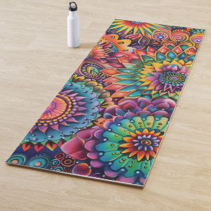 Colorful Boho Mandala Floral Premium Yoga Mat