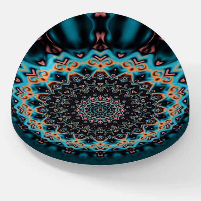 Colorful Boho Mandala  Paperweight (Angled)