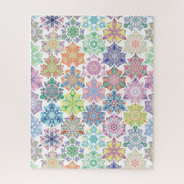 Colorful Boho Mandala Pattern Jigsaw Puzzle (Vertical)