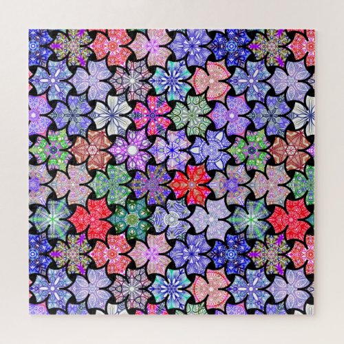 Colorful Boho Mandala Pattern Jigsaw Puzzle