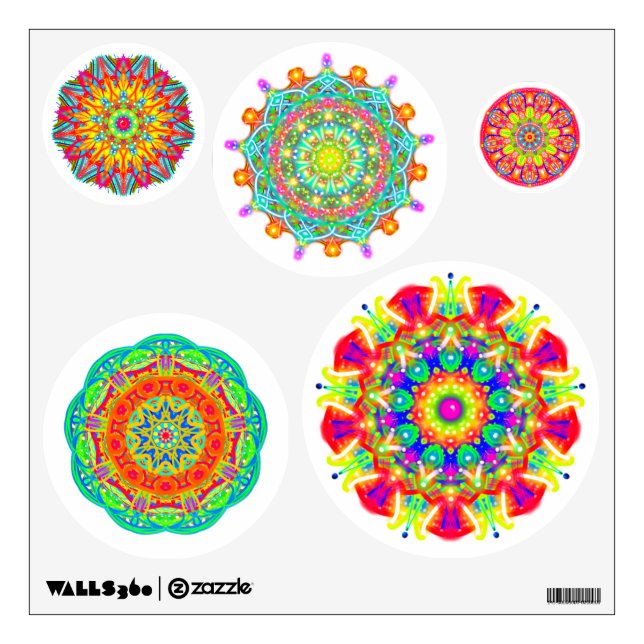 Colorful Boho Mandalas Wall Decal Set (Front)