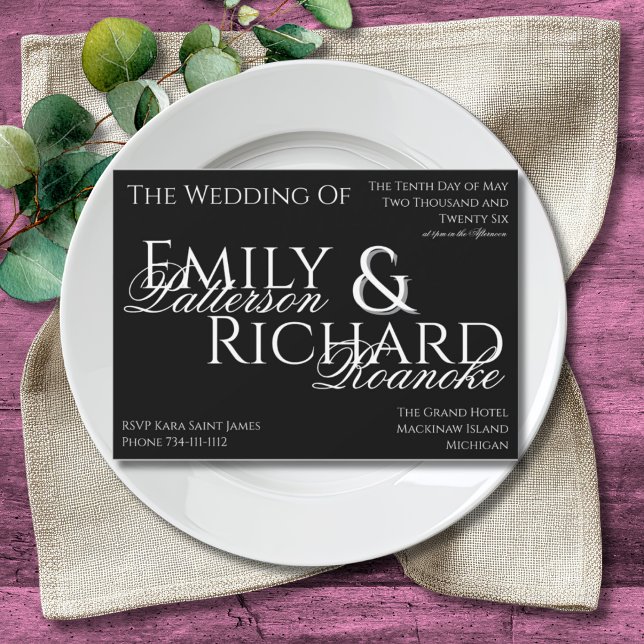 Colorful Boho Minimalist Black & White Chic  Invitation (Creator Uploaded)