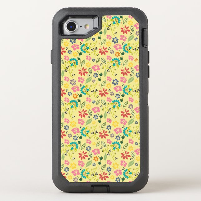 Colorful Boho Pattern | Spring Flowers Otterbox iPhone Case (Back)