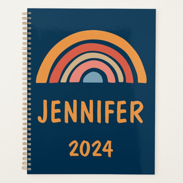 Colorful boho rainbow design planner (Front)