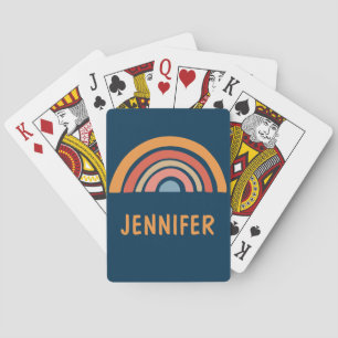 Colorful boho rainbow design poker cards