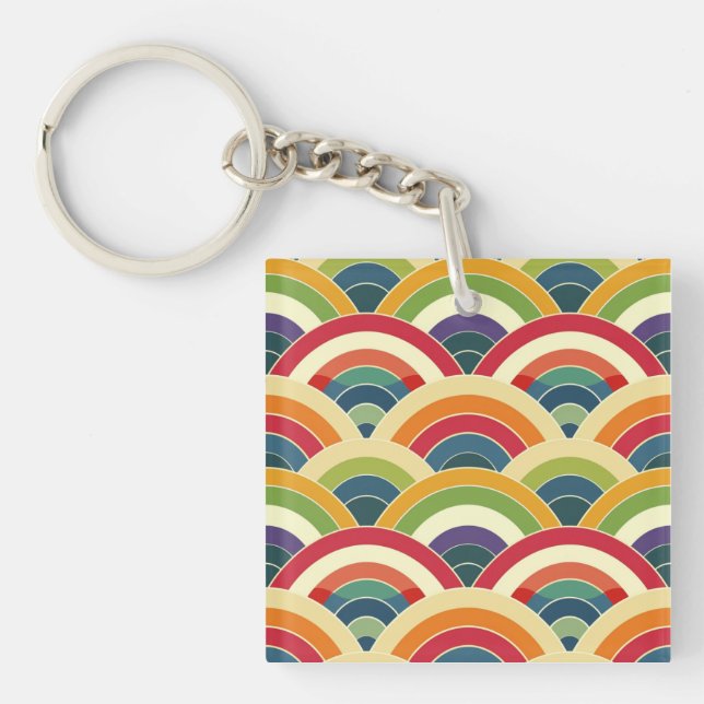 Colorful Boho Rainbow Keychain (Front)