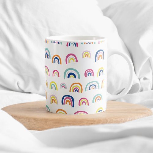 Colorful Boho Rainbow Pattern Coffee Mug
