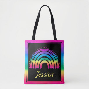 Colorful Boho Rainbow Tote Bag
