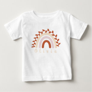 Colorful Boho Rainbow with a Personalized Name Baby T-Shirt