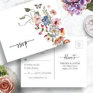 Colorful Boho RSVP Postcard
