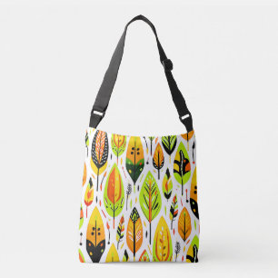 Colorful Boho Seamless Leaf Pattern Crossbody Bag