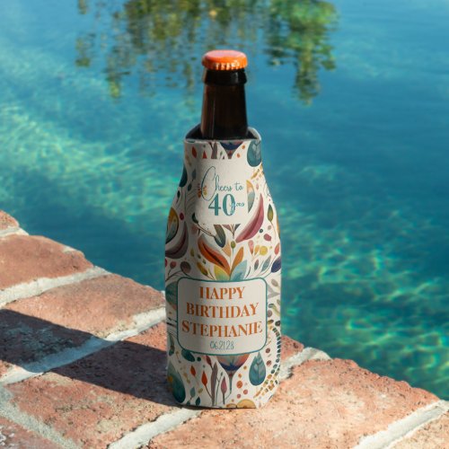 Colorful Boho Style Adult Birthday Party  Seltzer Bottle Cooler