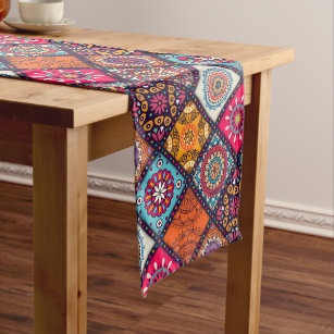 Retro Colorful Flowers Pattern Exquisite Blooms Boho Vintage Floral Art Ambesonne Bohemian Table Runner Multicolor 16 X 72 Dining Room Kitchen Rectangular Runner 