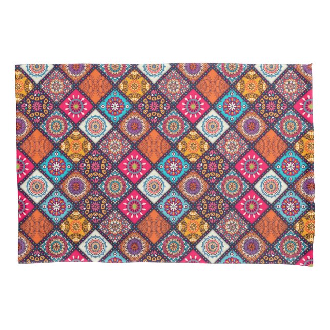 colorful boho style pillow case (Front)