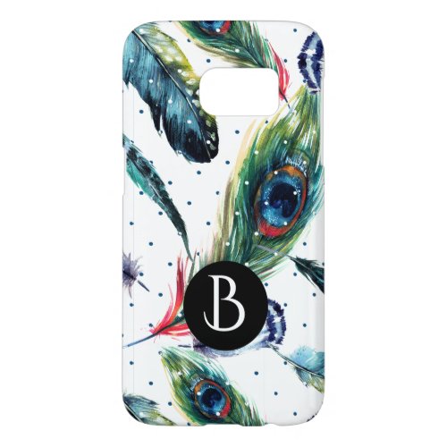 Colorful Boho Tribal Feather Pattern Samsung Galaxy S7 Case