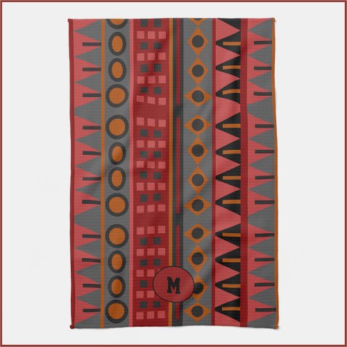 Colorful Boho Tribal Pattern Kitchen Towel