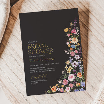 Colorful Boho Wildflower Garden Bridal Shower Invitation by BlueBunnyStudio at Zazzle