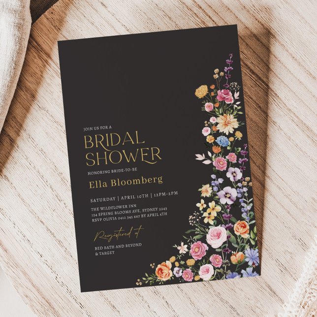 Colorful Boho Wildflower Garden Bridal Shower Invitation (Creator Uploaded)