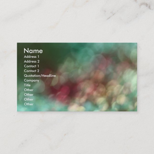 Colorful Bokeh Business Card (Front)