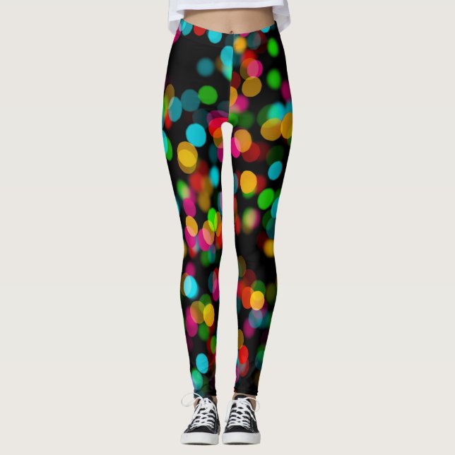 Colorful Bokeh Design Leggings (Front)