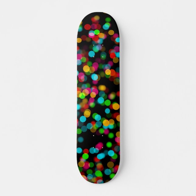 Colorful Bokeh Design Skateboard (Front)