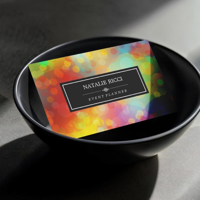 Colorful Bokeh Event Planner Business Card (Creator Uploaded)