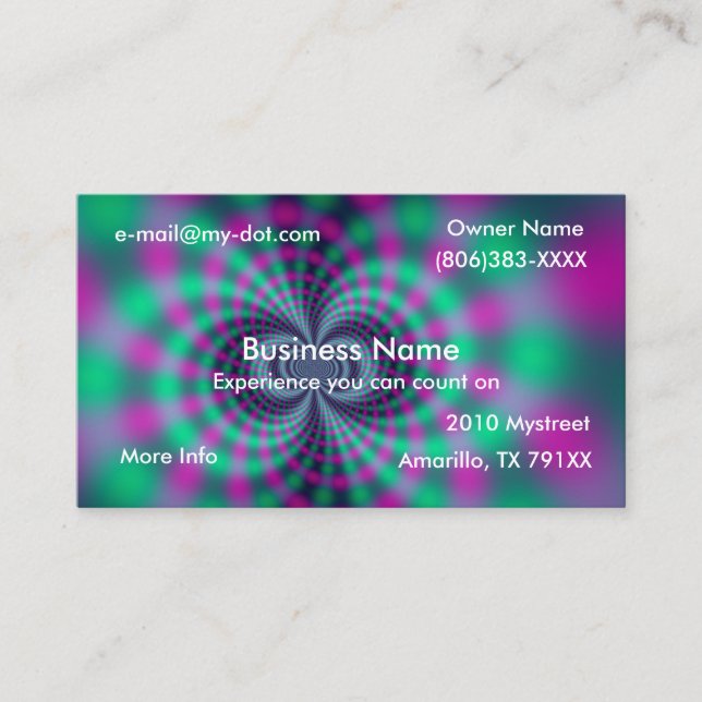 Colorful Bokeh Fractal Business Card (Front)