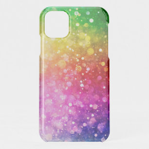 Colorful Bokeh Glitter Gold Accent iPhone 11 Case