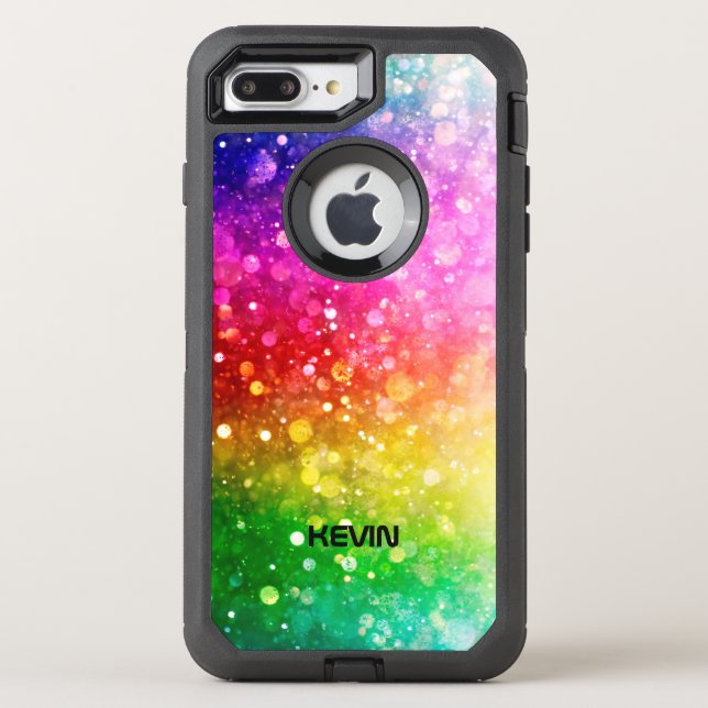 Colorful Bokeh Glitter Texture Pattern Otterbox iPhone Case (Back)