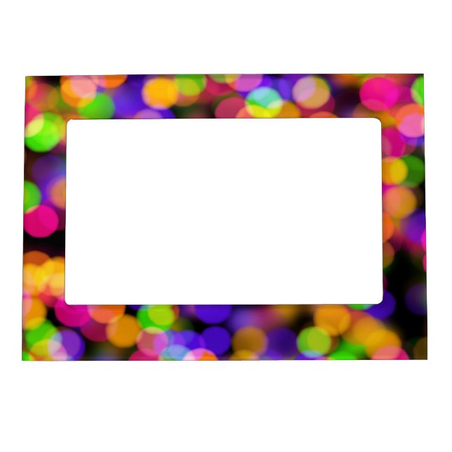 Colorful Bokeh Light Bubbles Magnetic Frame (Front)
