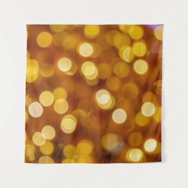 Colorful bokeh lights, Christmas background. Tapestry (Front)