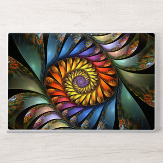 Colorful Bold Abstract Floral Spiral HP Laptop Skin