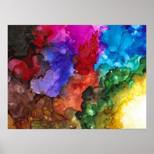 Colorful  Bold and Vivid abstract 24x1 8  Print