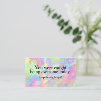 Colorful Bold Appreciation Caught Being Awesome Business Card