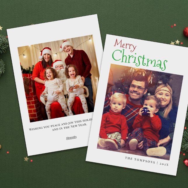 Colorful Bold Christmas Family Photos Holiday Card (Creator Uploaded)