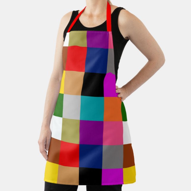 Colorful Bold Color Blocks Pattern Design  Apron (Creator Uploaded)